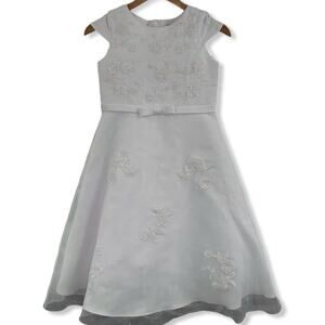 US Angels White Beaded‎ Tulle Dress Size 10